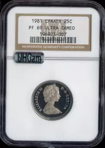 1981 Canada 25 Cents 25C Proof NGC PF69 Ultra Cameo Quality - Picture 1 of 2