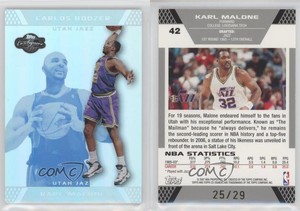 2007 Topps Co-Signers Silver Blue Foil /29 Karl Malone Carlos Boozer #42.2 HOF
