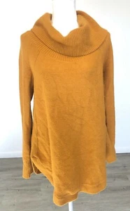 Anthropologie Moth Sweater Sz M Medium Mustard Yellow Cowl Neck Chunky Knit - Picture 1 of 7
