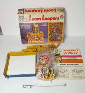 Vintage 1971 MB Crafts By Whiting Loom Loopers #456 - 2 Steel frames + loops - Picture 1 of 12