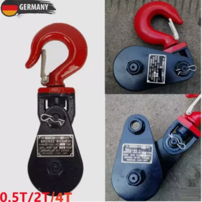 Drahtseil-Klappblock Umlenkrolle für Seil,Seilrolle mit Schäkel Tragkraft 0.5-4T - Bild 1 von 4