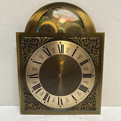 Emperor AUTHENTIC GRANDFATHER CLOCK MOVEMENT FACE PLATE Deer - Image 1 of 4