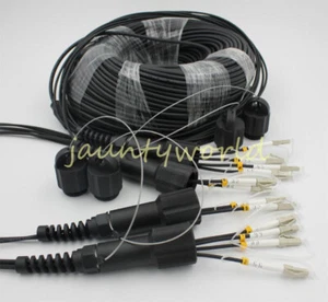 50M LC-LC UPC MM 50/125 OM2 6 Cores Fiber Cable TPU Field Armoured Patch Cord - Picture 1 of 7