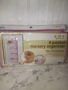 NEW Open Package- Delta 4 Pocket Nursery Over the Door Organizer Pink. - Picture 1 of 4