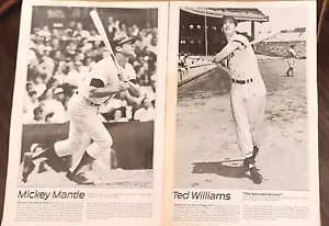 Mickey Mantle & Ted Williams, 11" x 17" Paper Posters (2) - Picture 1 of 5