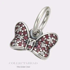 Authentic Pandora Silver Dangle Disney Minnie's Sparkling Bow CZ Bead 791556CZR - Picture 1 of 1