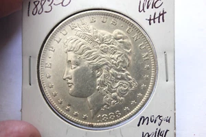 1883-O   FULL BREAST FEATHERS    UNC+++   MORGAN SILVER DOLLAR  SPOT ON HOLDER - Picture 1 of 2