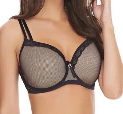 Freya Idol Allure Bra Black Size 30E Padded T-Shirt Balcony Racer Back 1800 New - Image 1 of 4