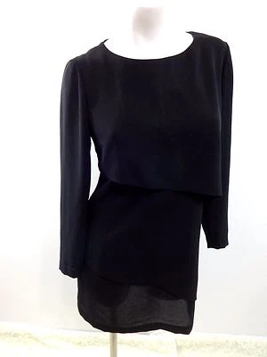 DAVID WARREN WOMENS BLACK POLYESTER MINI EVENEING DRESS SIZE 6 - Image 1 of 4
