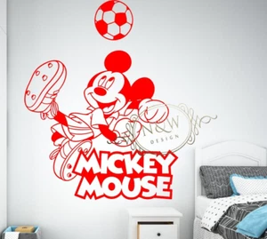 Mickey Mouse Disney Fußball Vinyl Aufkleber Aufkleber Auto Wand Fenster Türen Deko - Bild 1 von 8