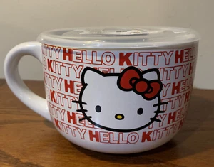 1 New Hello Kitty Sanrio Soup Mug Gift Pressure Release Lid 24 Oz Travel Cup Lot - Picture 1 of 9