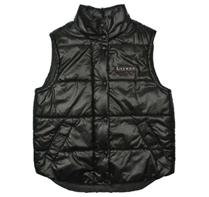 Vintage Women's Ralph Lauren Polo 90s Black Puffer Vest Size S with Hidden Hood - Picture 1 of 12