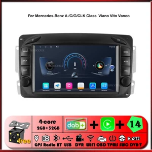 7"Android 14 Car Radio Stereo GPS NAVI Carplay for Mercedes A/C/G/CLK Class Vito - Picture 1 of 14