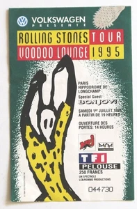 THE ROLLING STONES billet ticket concert FRANCE Paris 01/07/1995 Bon Jovi - Picture 1 of 2
