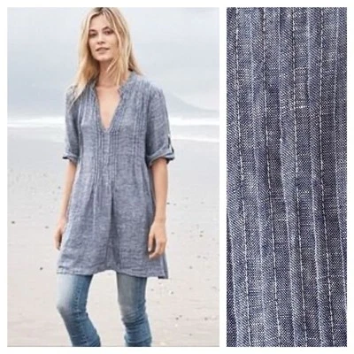 Туника топ CP Shades Blue Linen Regina 3/4 со сворачивающимся рукавом - Изображение 1 из 4