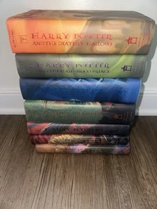 Harry Potter Complete Series 1-7 Book Set Lot Hardcover Dust Cover 1st Edition - Picture 1 of 9