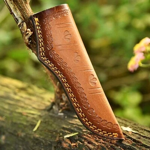 Funda de cuchillo de cuero hecha a mano hoja fija cuchillo lazo de cinturón funda de cinturón - Imagen 1 de 5