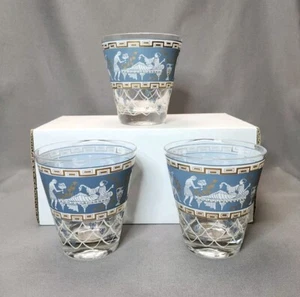 Vintage Cera Etrusker Fries Old Fashioned Lowball Starlyte Gläser MCM Set 3 - Bild 1 von 6