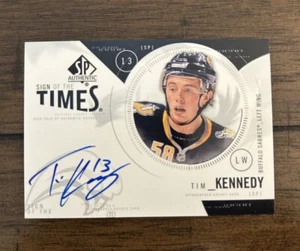 Tim Kennedy 2009–10 SP Authentic Sign of the Times SOTT Auto #ST-TK Sabres - Picture 1 of 2