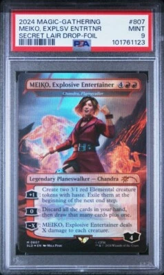 MTG PSA 9 Hatsune Miku MEIKO, Explosive Entertainer Foil #807 Chandra, Flamecall - Image 1 of 3