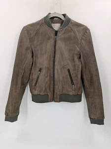 Chaqueta Bomber Soia & Kyo Mujer Talla Pequeña Marrón Cuero Genuino - Imagen 1 de 9