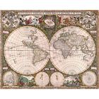 World Map, Nova totius terrarum orbis tabula, Lustre Canvas Print, 11" x 14"