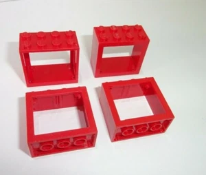 Lego (4132) 4 Fensterrahmen 2x4x3, in rot aus 9322 6167 6166 7903 6486  - Bild 1 von 1