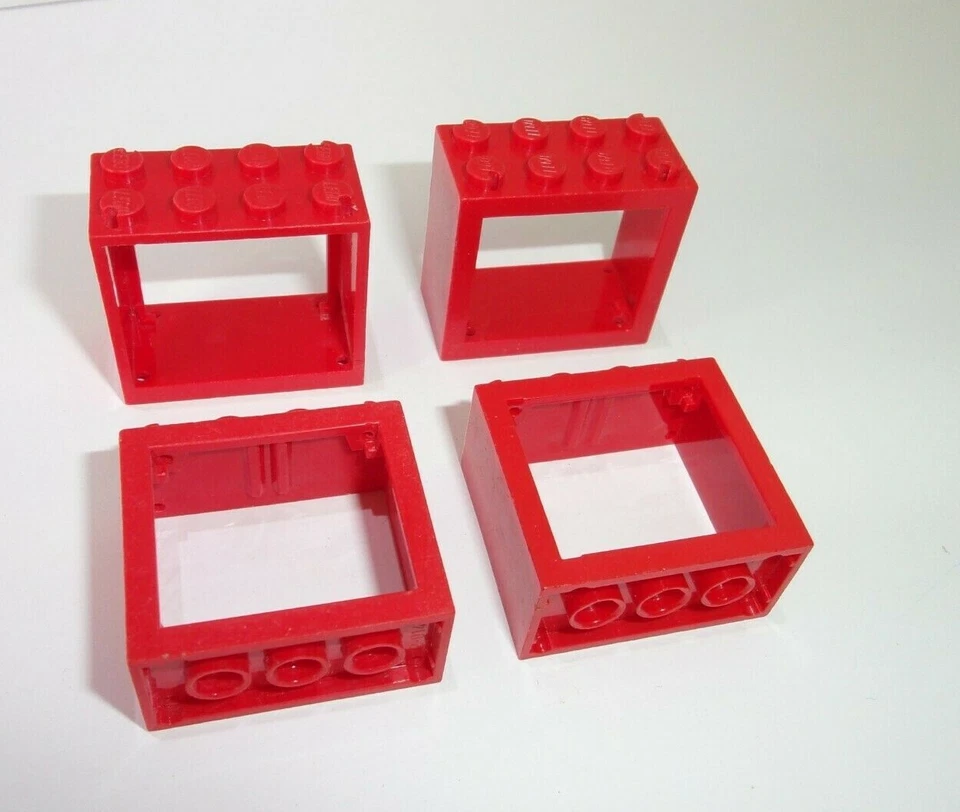 Lego (4132) 4 Fensterrahmen 2x4x3, in rot aus 9322 6167 6166 7903 6486  - Bild 1 von 1