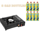 Camping Master Single Burner Hob Camping Gas Stove Cooker With 8 Gas Refills