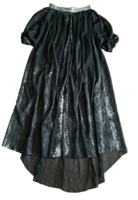 Halpern Sheer Black & Silver Off The Shoulder Sequin Full Length Dress Sz 40 12 - Image 1 of 4