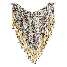 Chandelier Mixed Handbeaded Seed Beads Pyramid Fringe Bib Necklace