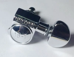 Grover 3+3 Mid-Size Rotomatic Tuner 3X3 Chrome 18:1 for Gibson Epiphone Guitar - Picture 1 of 3