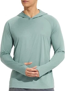 Men's UPF 50+ Sun Protection Hoodie Long Sleeve Rash Guard for Fishing Swimming - Picture 1 of 78