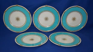 Platos de almuerzo Copeland B/3091 con borde de cuentas turquesa C:1870 (5), marrón westhead - Imagen 1 de 12
