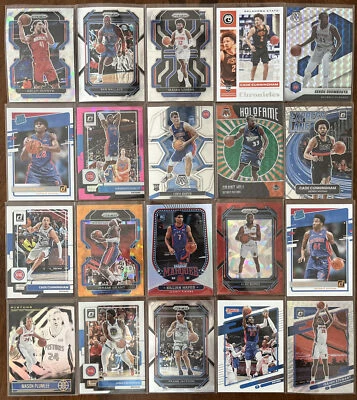 20 Card Lot Detroit PISTONS Cade Cunningham Hayes Bey Garza Rookies Prizm Select - Image 1 of 4