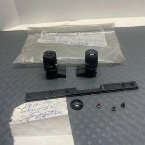 KIMBER MODEL D-HELL RIFLE BASE & SCOPE RINGS 3-SCREWS 1984 VINTAGE - Picture 1 of 11