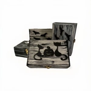 Halloween Decorative Boxes 6” X 4” X 2” Set Of 4 - Picture 1 of 5