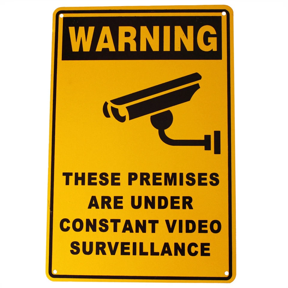 3x Warning Security Sign Camera CCTV 200x300mm Metal Under Surveillance Quality