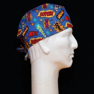 Superman Comic Words Theme Scrub Hat - Picture 1 of 1