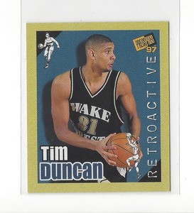 1997 Press Pass Double Threat Retroactive #RA34 Tim Duncan RC Wake Forest Spurs