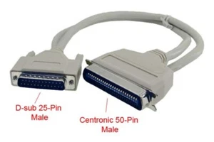 SCSI 1m DB25 Male to Centronics 50 Male Cable - Picture 1 of 1