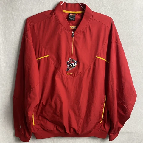 Men's Nike Iowa State Cyclones Pullover Windbreaker 1/4 Zip Jacket Red Size L Cover