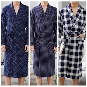 Mens Bathrobe Luxury Soft Lightweight Dressing Gown Sleepwear Robe Summer - Picture 1 of 7