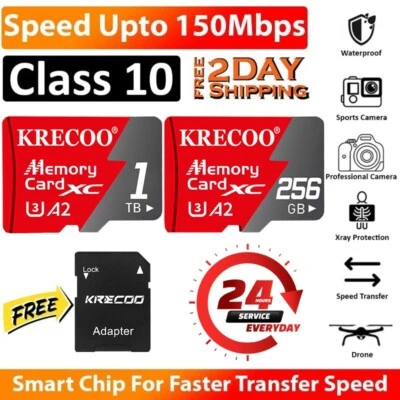 Tarjeta de memoria 256 GB Tarjeta Micro SD 1024 GB Clase 10 A2 4K UHD Grabación de video GoPro Foto 1 de 4