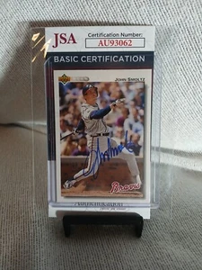 John Smoltz Atlanta Braves Signed Autographed 1992 Upper Deck #322 HOF JSA COA - Picture 1 of 1