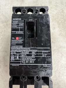 👀 SIEMENS 20 AMP SENTRON SERIES CIRCUIT BREAKER 480 VAC 3 POLE HED43B020 - Picture 1 of 7