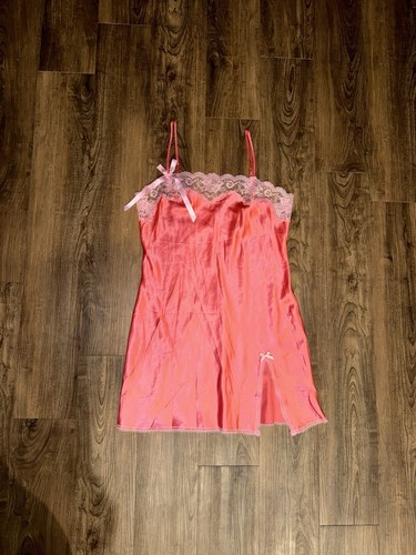 UNDERCOVER Abito Slip Vintage Y2K Victoria’s Secret Angel 2005 Rosa Fiocco Medium