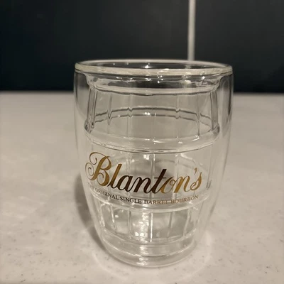 Blanton Whiskey Bourbon Barrel Shaped Double Wall Glass - Image 1 of 3