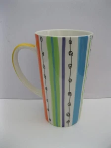 Whittard of Chelsea Latte Mug Multicolour Vertical Stripes Vintage VGC FREE P&P - Picture 1 of 9