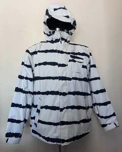 Sessions Mens Large Jacket White Stripe Snowboard Ski Recco Avalanche Rescue - Picture 1 of 11